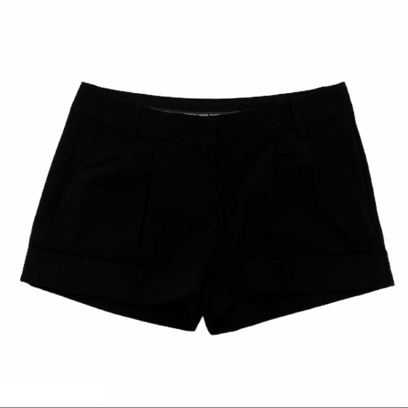 Express Editor Black Pleated Cuffed Shorts - Picture 2 of 5